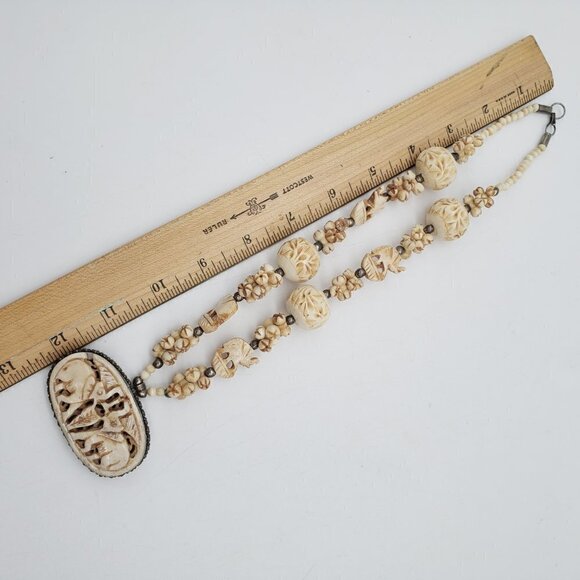 Lot of Vintage Carved Bone or Plastic Necklaces and Bracelets from India? - Picture 9 of 15
